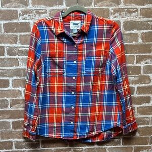❣️5|$25❣️Old Navy Red and Blue Plaid Button-Up Shirt